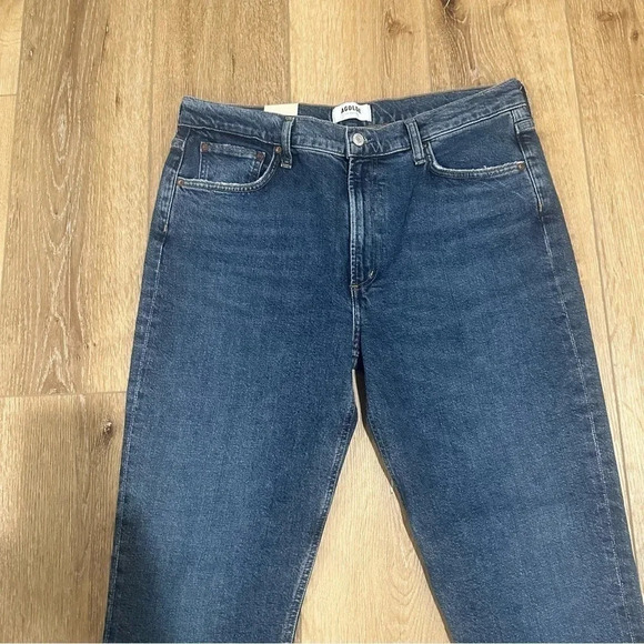 Agolde Merrel Mid-Rise Straight Leg Medium/Dark Wash Denim Jeans Size 31 NWT - Picture 3 of 9